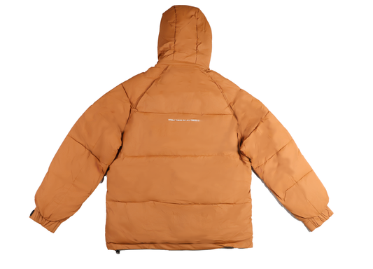 Men’s Rust Brown Puffer Jacket with Hood – Ultra Warm & Stylish Winter Coat