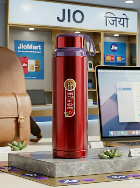 1 Liter Stainless Steel Water Bottle – 1000ml Vacuum Insulated Thermos Flask | Hot & Cold Leakproof Bottle