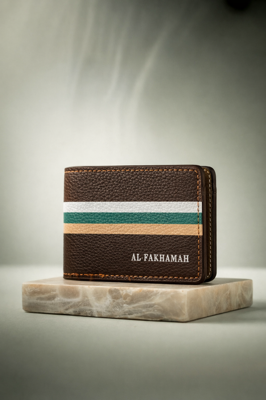 AL-FAKHAMAH Premium Men’s Wallet – Stylish Striped Design