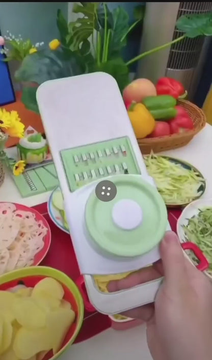 Stainless Steel Vegetable Cutter & Mandoline Slicer with Garlic Crusher | Manual Kitchen Slicer