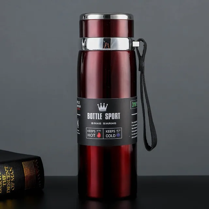 800ml Stainless Steel Water Bottle – Vacuum Insulated Hot & Cold Thermos Flask with Leak-Proof Lid