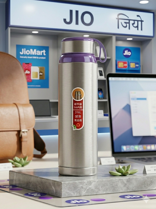 1 Liter Stainless Steel Water Bottle – 1000ml Vacuum Insulated Thermos Flask | Hot & Cold Leakproof Bottle