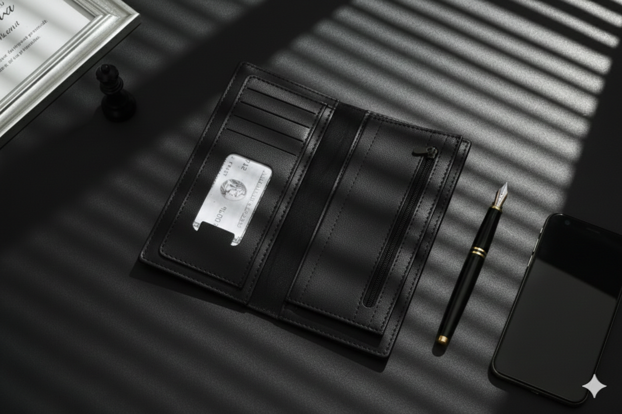 Long Wallet for Men – Premium Zipper Clutch Wallet with Card Holder & Cash Organizer