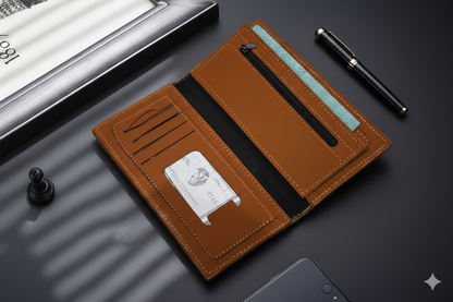 Long Wallet for Men – Premium Zipper Clutch Wallet with Card Holder & Cash Organizer