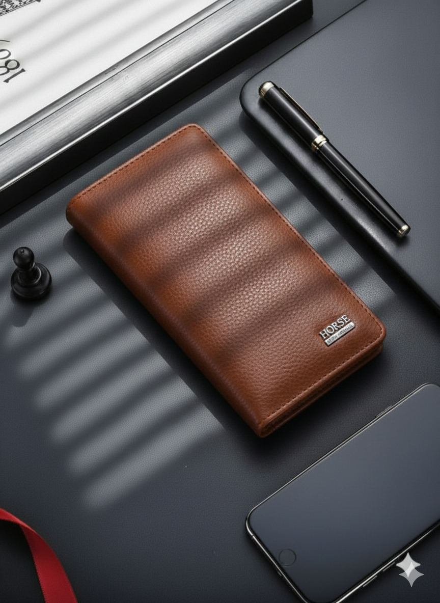 Long Wallet for Men – Premium Zipper Clutch Wallet with Card Holder & Cash Organizer