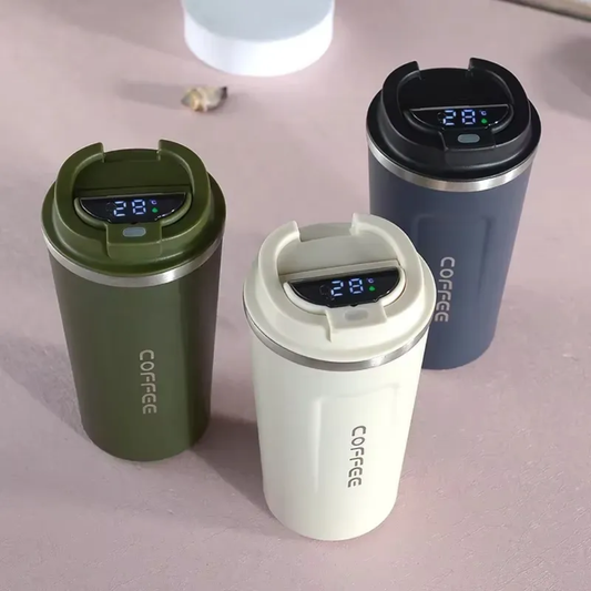 380ml Smart Temperature Display Coffee Mug – Stainless Steel Vacuum Insulated Travel Mug with LED Touch Screen Lid